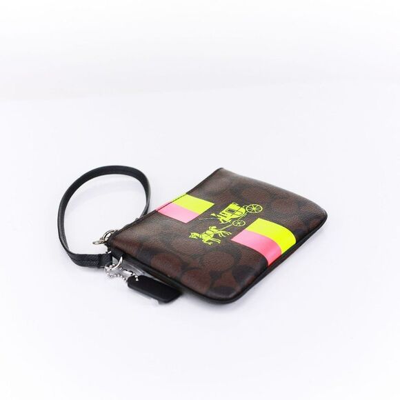 NEW COACH Brown Horse Carriage Phone Card Wallet Wristlet - Picture 8 of 11